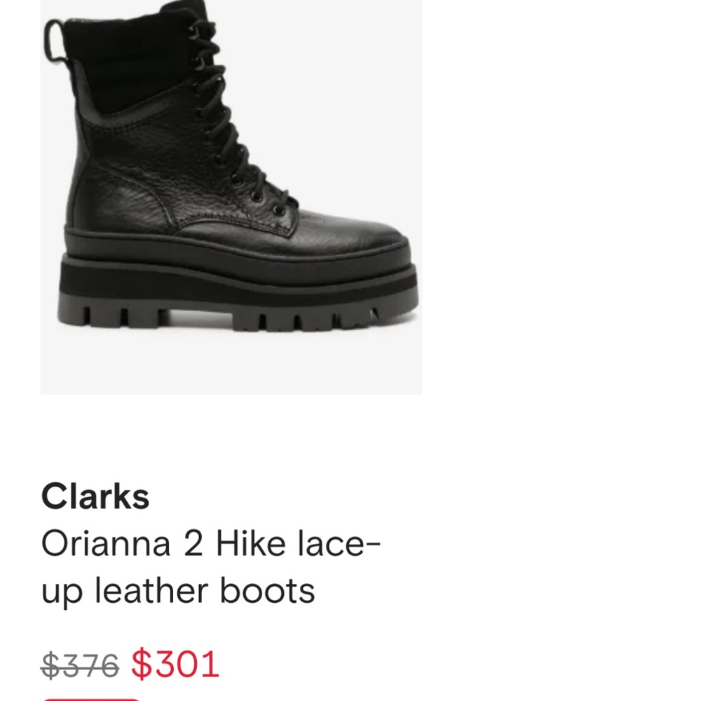 NWT-Clarks Leather Combat Boots - Picture 8 of 8
